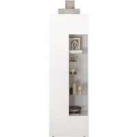 Home affaire Vitrine RIO, Höhe 187 cm, Hochschrank mit 1 Tür, Anrichte, Standvitrine Vitrinenschrank, geriffelte MDF-Front, modern, elegant, geräumig