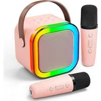 MOPUEA Karaoke-Maschine mit 2 kabellosen Mikrofonen, Mini-Karaoke-Set Bluetooth-Lautsprecher (Bluetooth, 5 W, Partygeschenk, tragbar, Geschenke)