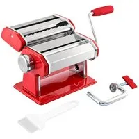 bremermann Nudelmaschine Nudelmaschine Edelstahl/Metall rot Pastamaschine, Spaghetti, Lasagne