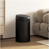 HOMCOM Mülleimer 30 Liter Sensor-Mülleimer mit Soft-Close-Funktion, aus Edelstahl für hygienische Küchen, Büros, Schwarz
