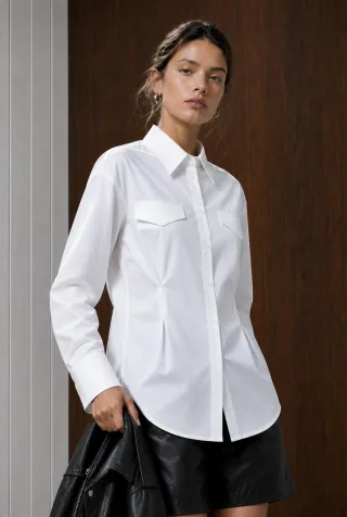 Jane Lushka - Maele poplin blouse white - Gr. - S