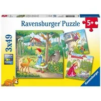 Ravensburger Puzzle Ravensburger Kinderpuzzle - 08051 Rapunzel, Rotkäppchen & der..., 49 Puzzleteile
