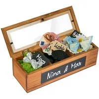 SURPRISA Geschenkbox Schotter Schatulle - kreative Verpackung für Geldgeschenke, Geschenkbox mit 3 Fächern zum Geburtstag, Abitur oder zur Hochzeit