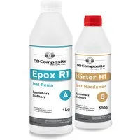 DD Composite Epoxidharz 1kg Epox R1 + 500g Härter H1 fast bis 2cm (2-St), Gießharz, Kunstharz, Resin