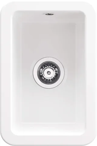 Neuesbad 1-Becken Keramikspüle ohne Abtropffläche, Weiß, 304X457X203 mit Zubehör NB1DEZCU610A1