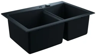 GROHE Kompositspüle K700 31657 2 Becken 838x559mm Einbau links granit schwarz, 31657AP0 31657AP0