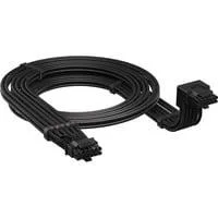 90°-12V-2x6-GPU Stromkabel (Stil B) schwarz, 65cm, Sense Pins über dem 12-poligen Anschluss