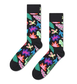 happy socks - Leaves Sock Schwarz - Gr. - 38