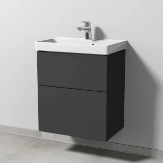 Sanipa 3way Waschtischunterbau zu Villeroy & Boch Avento Waschtisch mit 2 Auszügen, Graphit-Matt SP6201B