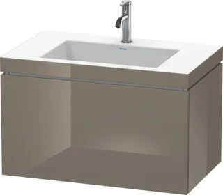 Duravit L-Cube c-bonded Set wandhängend Flanell Grau Hochglanz 800x480x500 mm - LC6917O8989 LC6917O8989
