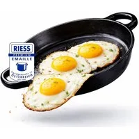 Riess Servierpfanne Ø 22 cm Induktion Backofengeeignet, Emaille, 2 praktische Tragegriffe