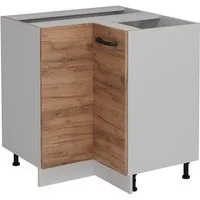 Vicco Eckunterschrank R-Line, Goldkraft Eiche/Weiß, 75.6 cm ohne Arbeitsplatte (1-St)