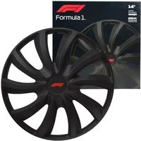 Formula 1 Radkappen Radzierblenden-Set 14 Zoll WC142 Schwarz Matt, 14 in Zoll, (Set, 4-St) Design 4x Radkappen Radblenden Abdeckung Matt Universal R14 14"