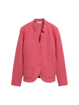 Tom Tailor - Slim Fit Blazer mit Ottoman Struktur berry red - Gr. - M
