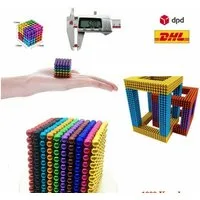 powertechnik-Germany Dekomagnet Magnetkugeln, Kugeln Anti Stress Magnete Bunt 5mm + Metal Box, (512-St), 5mm Magnetkugeln