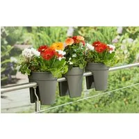 KHW Balkonkasten Flowerclip (Set, 3 St), ØxH: 27x27,5 cm
