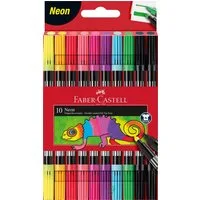 Faber-Castell Faserstift Doppelfasermaler neon 10er Etui