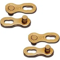 KMC Fahrradkurbel 2x KMC Verschlussglied Missinglink Kettenschloss 10-fach(CL 559 R)Gold