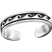 Order & Smile Schmuck Zehenring Zehenring Silber 925: Zehring „Welle“, gestempelt