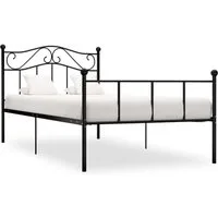 furnicato Bettgestell Metallbettrahmen Schwarz 208 x 97,5 x 95 cm (1-tlg), Stabiles Bettgestell mit Lattenrost für Matratzengröße 90 x 200 cm