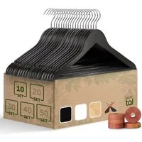 Blumtal Kleiderbügel Rutschfest aus Holz mit Rockkerbe und Hosensteg, (10-tlg), 360° drehbar