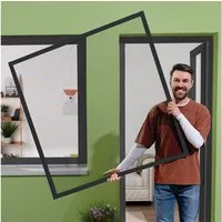 empasa Insektenschutz-Fensterrahmen "SLIM", Fliegengitter Fenster matt flaches Design, geringe Einbautiefe