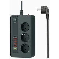 Bolwins D76C Ladegerät Steckdosenleiste Tischsteckdose Steckdose USB-A USB-C Universal-Netzteil (9-in-1 Steckdosenleiste mit 3 Schuko-Steckdosen)