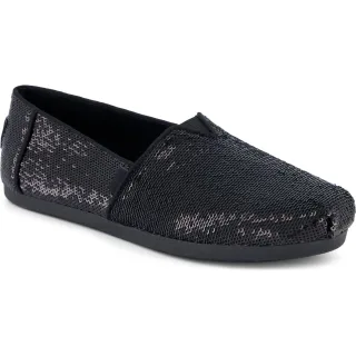 TOMS Alpargata Pailletten Textil Damen Schwarze Espadrilles