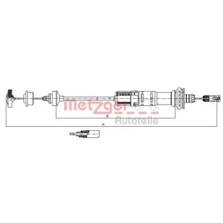 Metzger Kupplungsseil Peugeot 206 206+ 11.3048