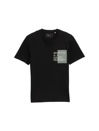 Denim Tom Tailor - Basic T-Shirt mit Logo-Print black - Gr. - S