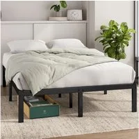 ZINUS Bettgestell Felix Bettrahmen mit Lattenrost, Gästebett (Metallbett, Schwarz, 140x200 cm), Inklusive Lattenrost, Hohe Stabilität, Kinderleichter Aufbau