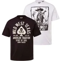 JP1880 T-Shirt T-Shirts 2er-Pack Halbarm Brustprint