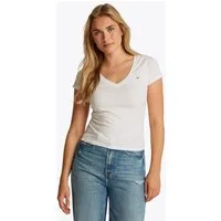 Tommy Jeans Kurzarmshirt TJW SLIM V-NECK TEE mit Logo-Stickerei