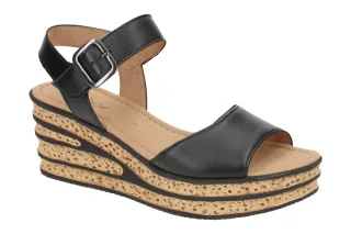 Gabor Damen Sandalette 84.651.27 Schwarz Wedges Echtleder Keilabsatz
