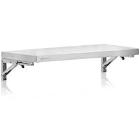 Mahlzeit Wandregal Edelstahl Wandregal, 100 x 30 cm, Küchenregal, Klappbar, Silber