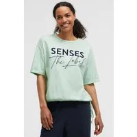 SENSES.THE LABEL Rundhalsshirt mit Bindeband am Saum