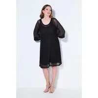 MIAMODA Jerseykleid Meshkleid A-Linie 3/4-Trompetenärmel