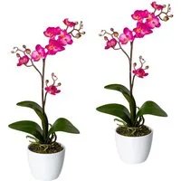 Kunstpflanze Orchidee Phalaenopsis Orchidee, Creativ green, Höhe 55 cm, im Keramiktopf