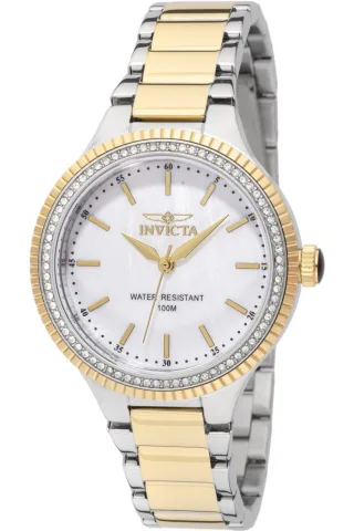 Invicta Angel 49755 Damenuhr - Quarzwerk - Edelstahl mit Perlmutt Zifferblatt - 38 mm