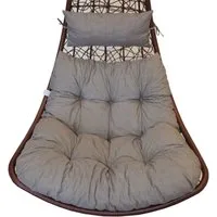 Rattani Sitzkissen Polster, Kissen für Rattan Hängeschaukel, Gartenschaukel, Material Uni Living dunkelgrau