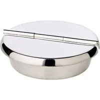 EDZARD Aschenbecher Ashburn, Aschenbecher mit Deckel, Silber-Optik, schwerversilbert, H 2,3 cm