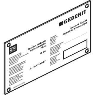 Geberit Hinweisschild zu Schachtschott Quattro 242488001