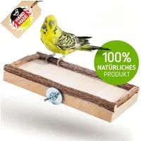 halmland Vogelspielplatz Sitzbrett "M" aus Holz für Wellensittiche