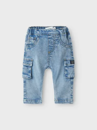 NAME IT - NBMBEN BAGGY CARGO JEANS 2727-YB NOOS medium blue denim - Gr. - 68