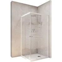 Schulte Eckdusche Corner 180 cm Höhe, BxT: 90x90 cm, Sicherheitsglas, Eckeinstieg Schiebetüren Alpin Weiß