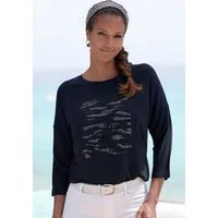 LASCANA 3/4-Arm-Shirt mit Strass-Dessin aus sommerlicher French Terry-Qualität aus Viskose