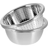 GRÄWE Schale GRÄWE Seiher und Schüssel Set, 2-teilig, Edelstahl, Edelstahl 18/10