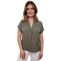 Estefania for woman Blusenshirt aus Viskose mit V-Ausschnitt