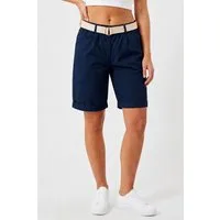 Kendindza Collection Chinoshorts Stretch Kurze Bermuda Shorts Damen Knielang Kurze Hose Damen Sommer Gummibund, Weiches Material, Loose Fit, weiter geschnitten