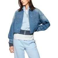 Marc Cain Jeansjacke City Vibing Premium Damenmode kurz, mit Reißverschluss